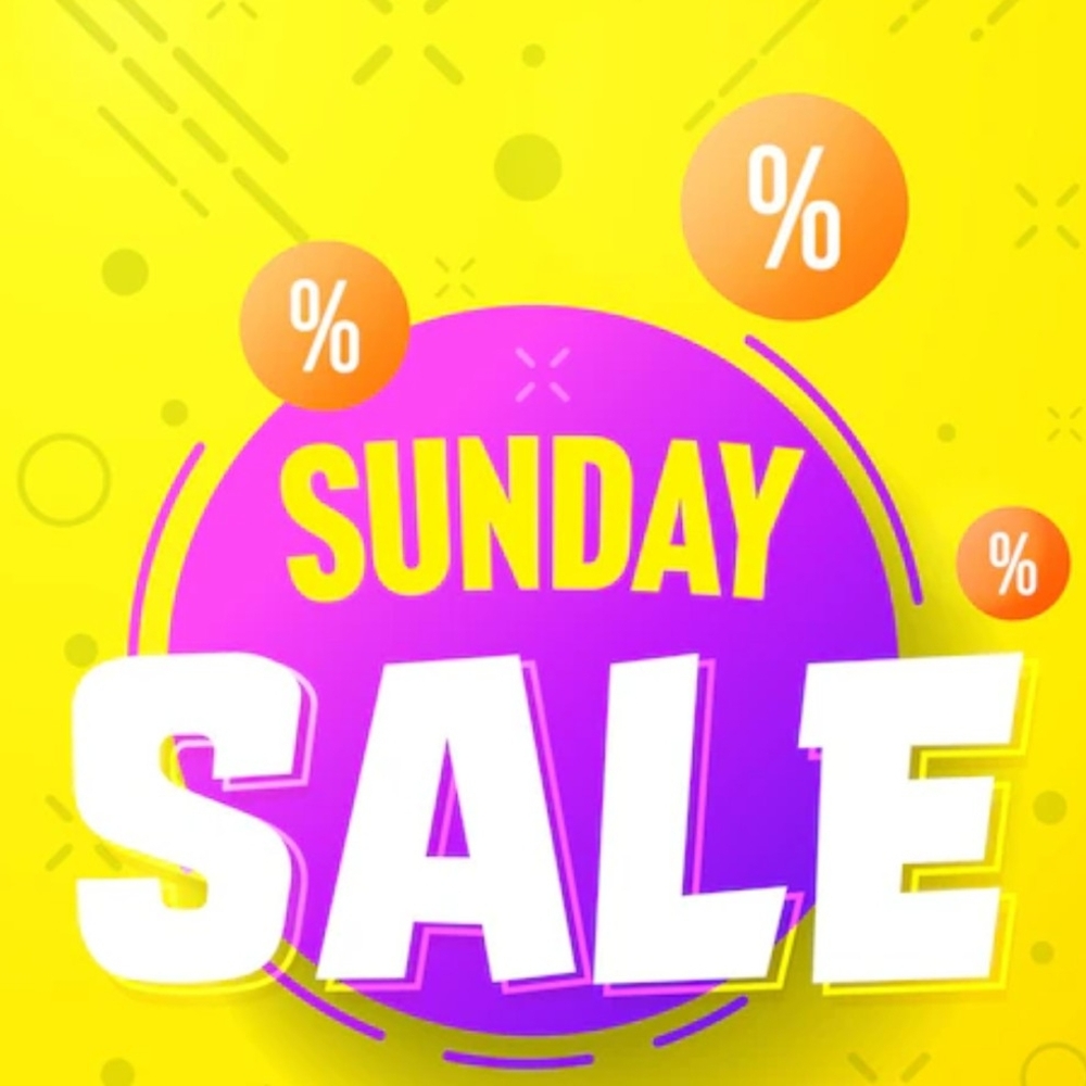 Bright Sunday Sale Graphic - Yellow & Purple